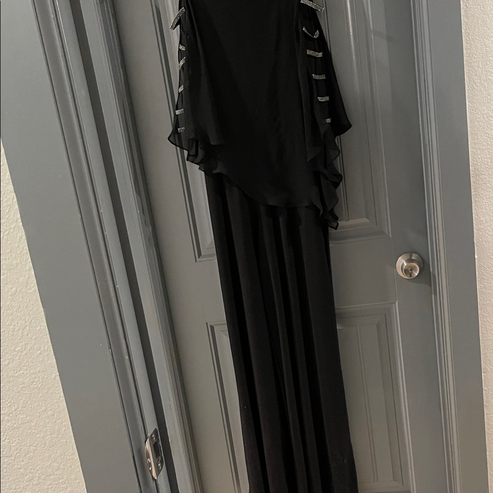 Roz & Ali Black Evening Dress with Embellished Detail